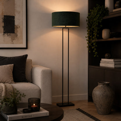 Steinhauer Stang vloerlamp zwart met groene velours kap – afbeelding 2