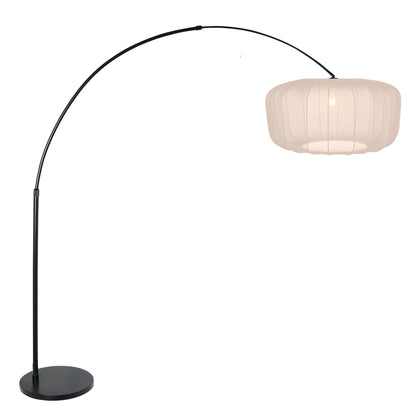 zwarte-booglamp-met-cremekleurige-kap-steinhauer-sparkled-light-main-image