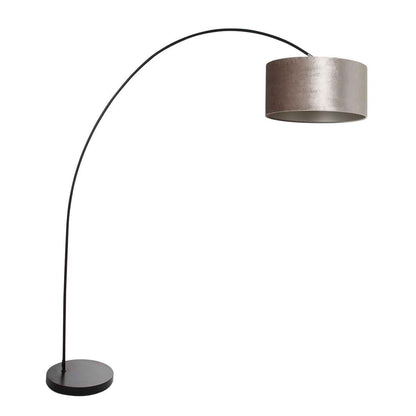 moderne-zwarte-booglamp-met-grijze-lampenkap-mexlite-solva-main-image