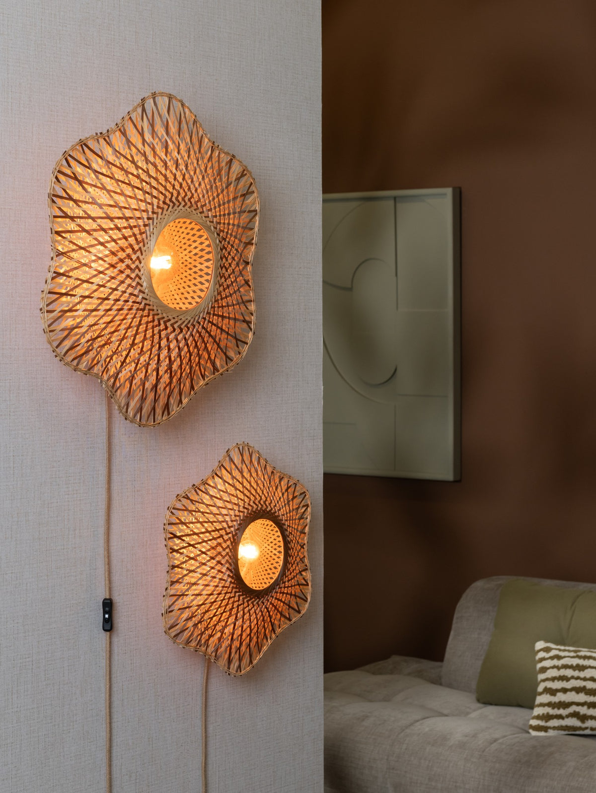 Lampada da parete in bambù naturale e marrone GOOD&MOJO Madura – immagine 9