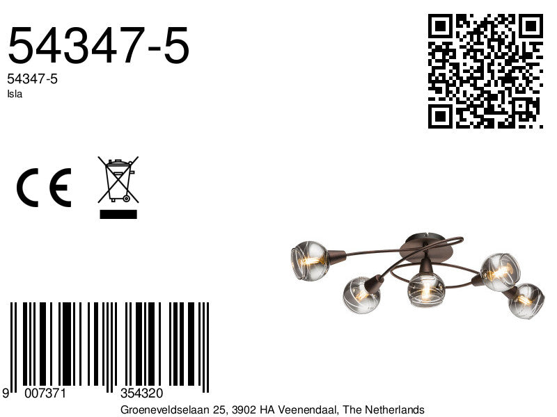ronde-plafondlamp-brons-5-rookglaskap-globo-isla-variant-image8a