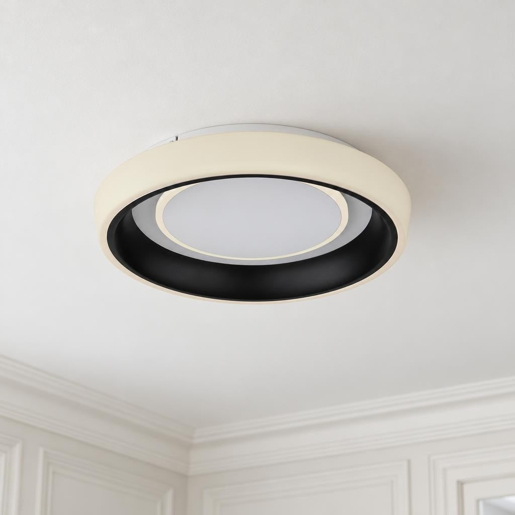 Czarna metalowa lampa sufitowa LED Globo Tabano – zdjęcie aranżacyjne