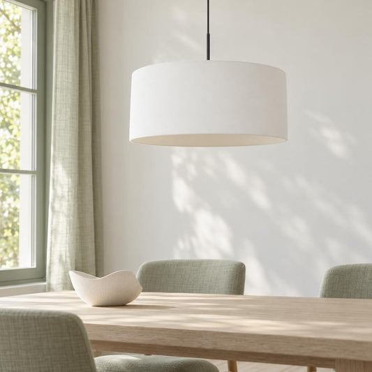 Висяща лампа Steinhauer Sparkled Light с бял абажур – интериорна снимка