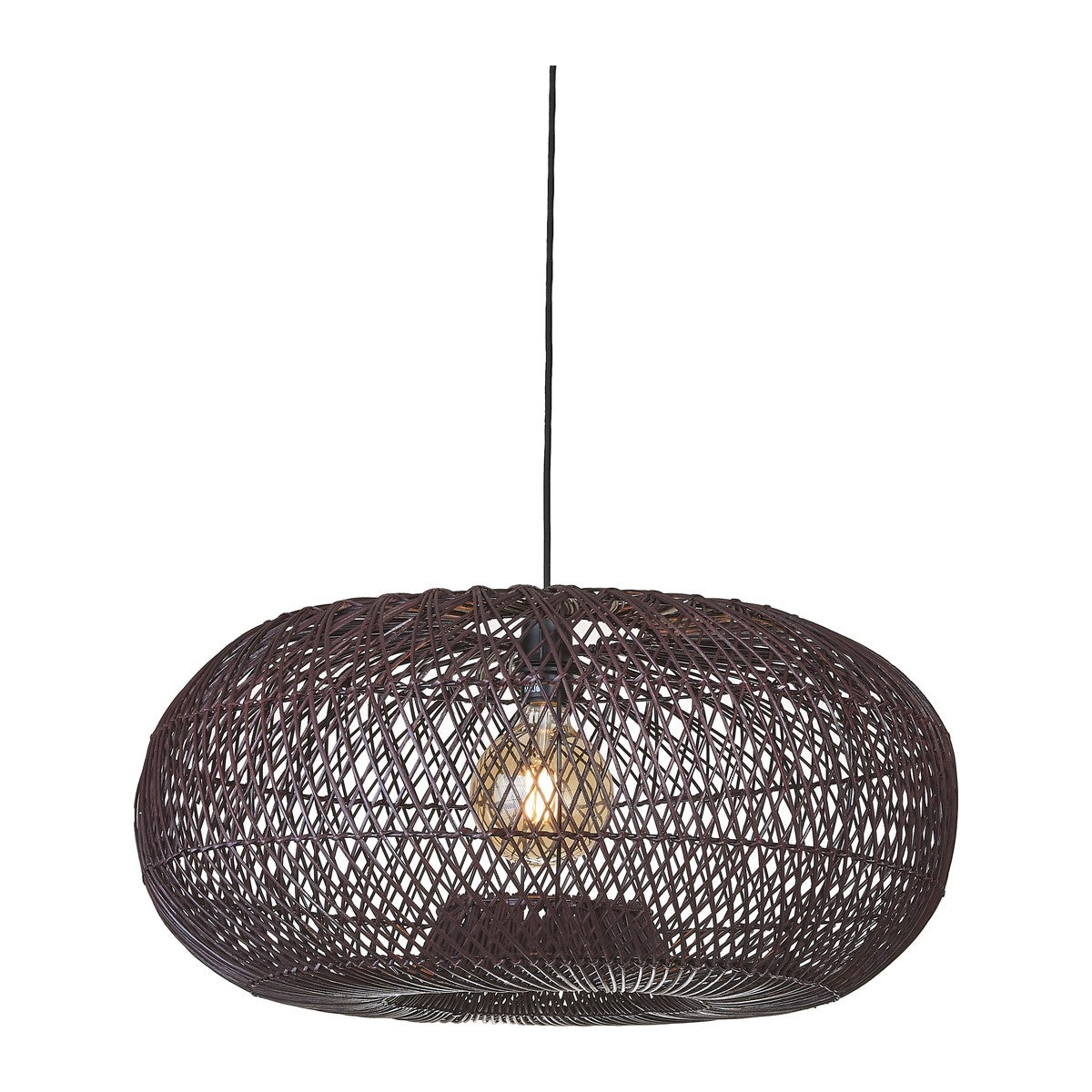 Bordeauxrode rotan hanglamp met vlechtwerk GOOD&MOJO Arizona