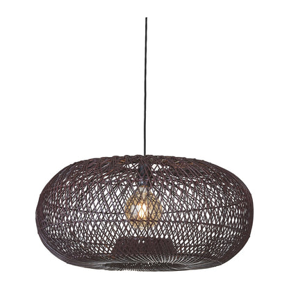 Bordeauxrode rotan hanglamp met vlechtwerk GOOD&MOJO Arizona