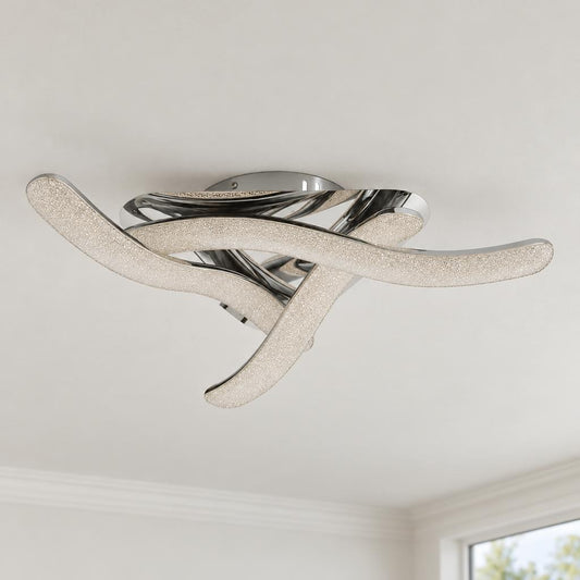 Obolg Nabro Chrome Crystal LED Ceiling Light – lifestyle image