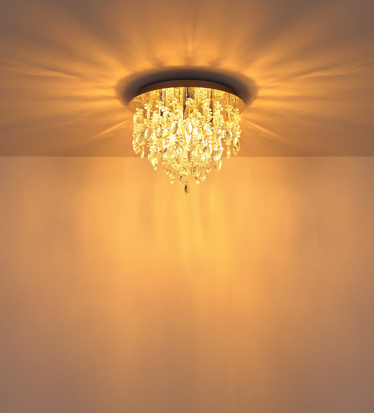 Lampada da soffitto a 3 luci in metallo cromato di lusso – immagine 4