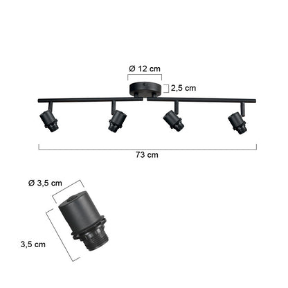 Mexlite Bambus 4-Light Black Spot – dimension drawing