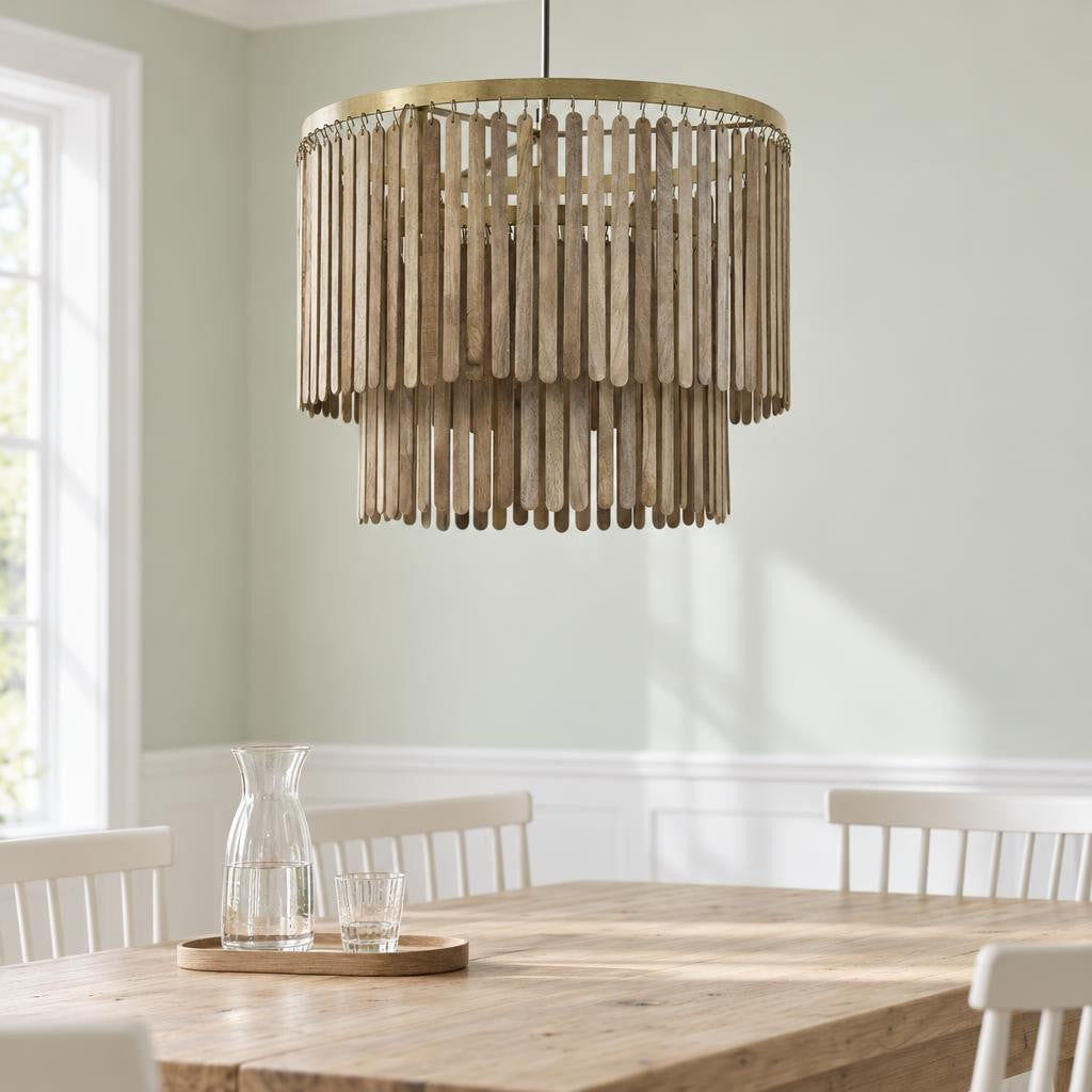 Light & Living Gularo -riippuvalaisin, pronssi Ø 60 cm – tunnelmakuva