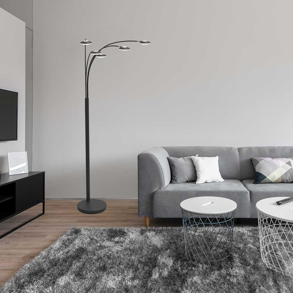 Modern fekete LED állólámpa Mexlite Synna – 2. kép