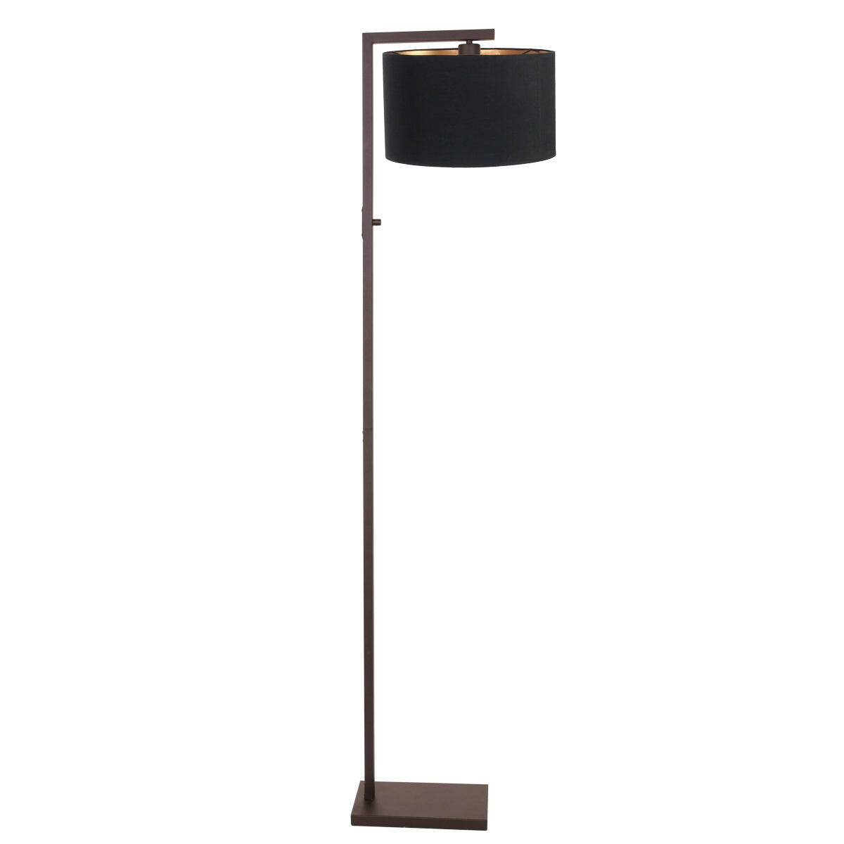 cacao-vloerlamp-met-zwart-linnen-en-gouden-binnenkant-steinhauer-stang-variant-image1