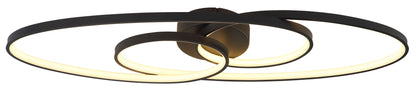 Zwarte metalen plafondlamp met ovale lichtlussen en spiraalvorm – afbeelding 2