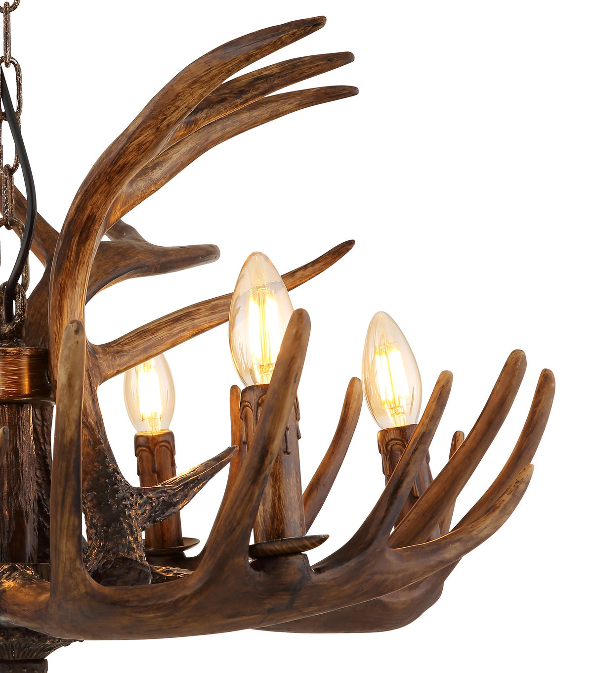 Luminária pendente metálica de 6 luzes na cor natural luxuosa – imagem 2