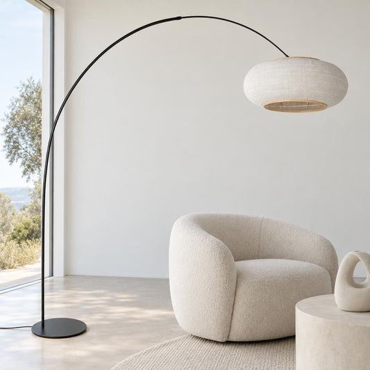 Anne Lighting Curve Black Arc Floor Lamp – lifestyle image