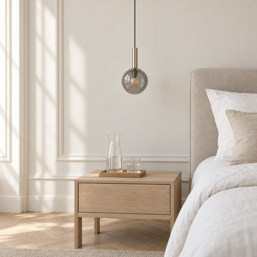 Rūdytos stiklo ir šiltos šviesos dimmable Stalen pakabukas lampas Steinhauer Volari – interjero nuotrauka
