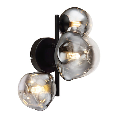 Luminária de teto preta sutil com 3 luzes