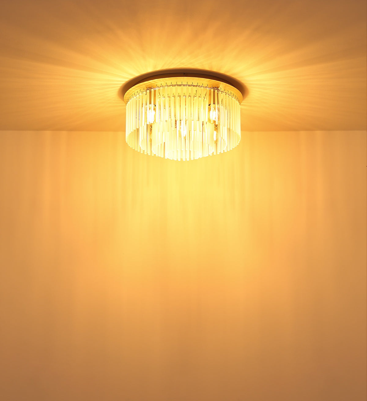 Grande lampada da soffitto a 5 luci color sabbia – immagine 3
