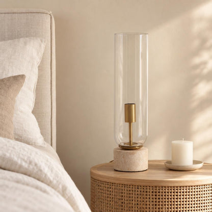 Písková stolní lampa Rylano z betonu | Light & Living – fotografie v interiéru