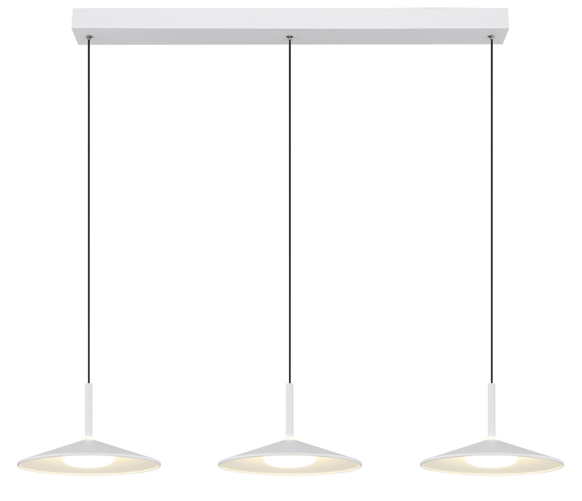 Luminária suspensa LED metálica branca de tamanho médio – imagem 2