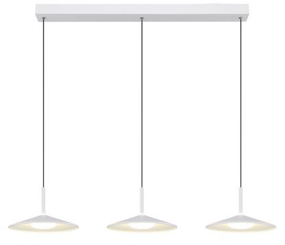 Luminária suspensa LED metálica branca de tamanho médio – imagem 2