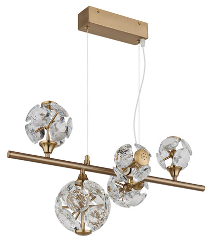 Pendente LED dourado em cristal com personalidade – imagem 1