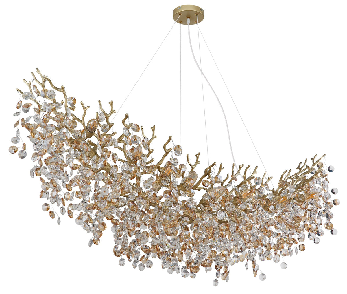 Candelabro extra grande de cristal dourado – imagem 1