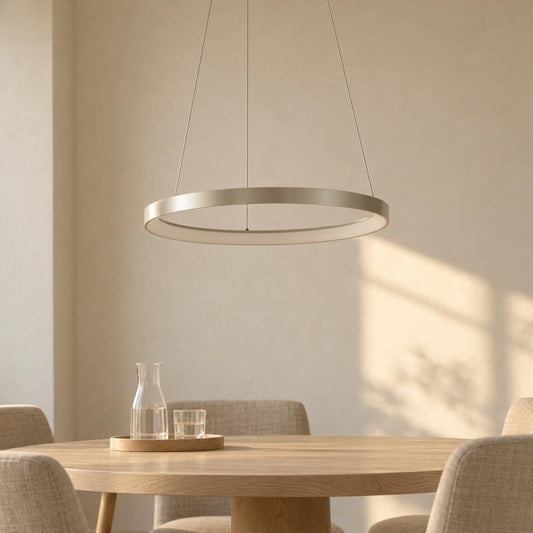 Candeeiro suspenso LED em aço Steinhauer Ringlede – fotografia de ambiente