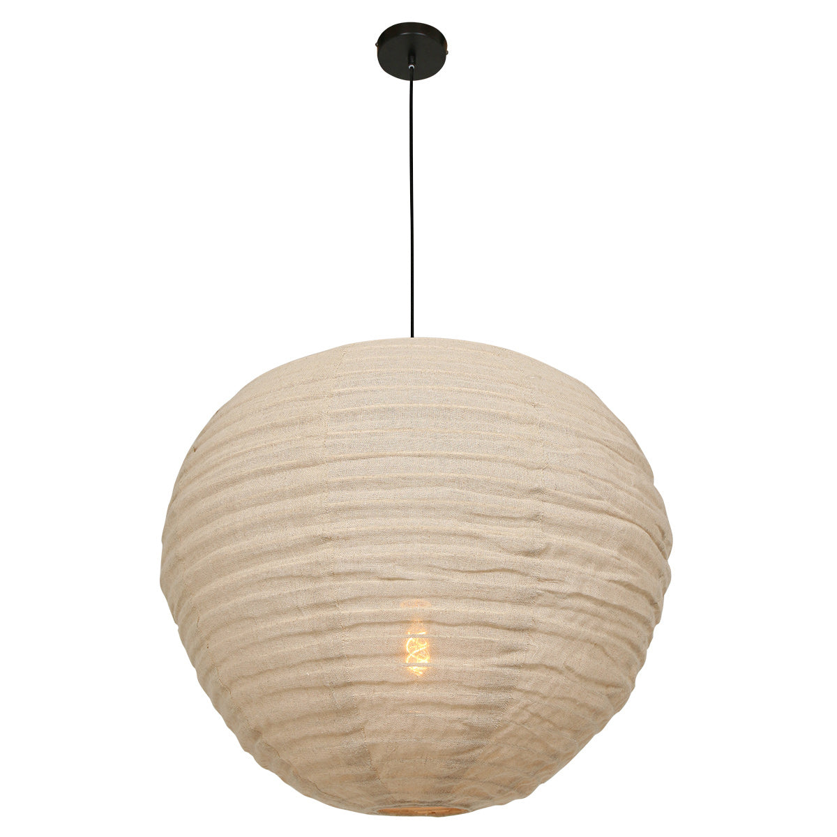 Anne Light & Home Bangalore Beige Fabric Pendant Light