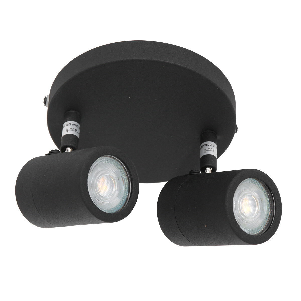 Черен LED спот Mexlite Upround с 2 светлини – изображение 1