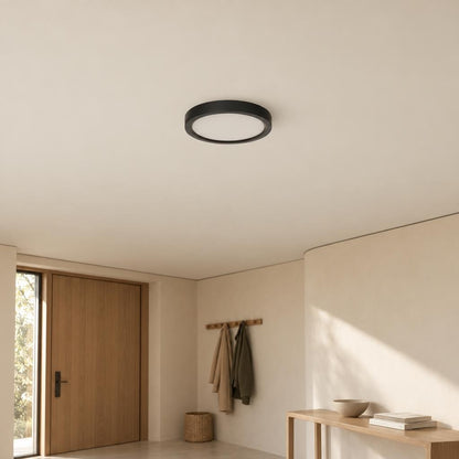 Черен LED плафон Steinhauer Ø20 см – интериорна снимка