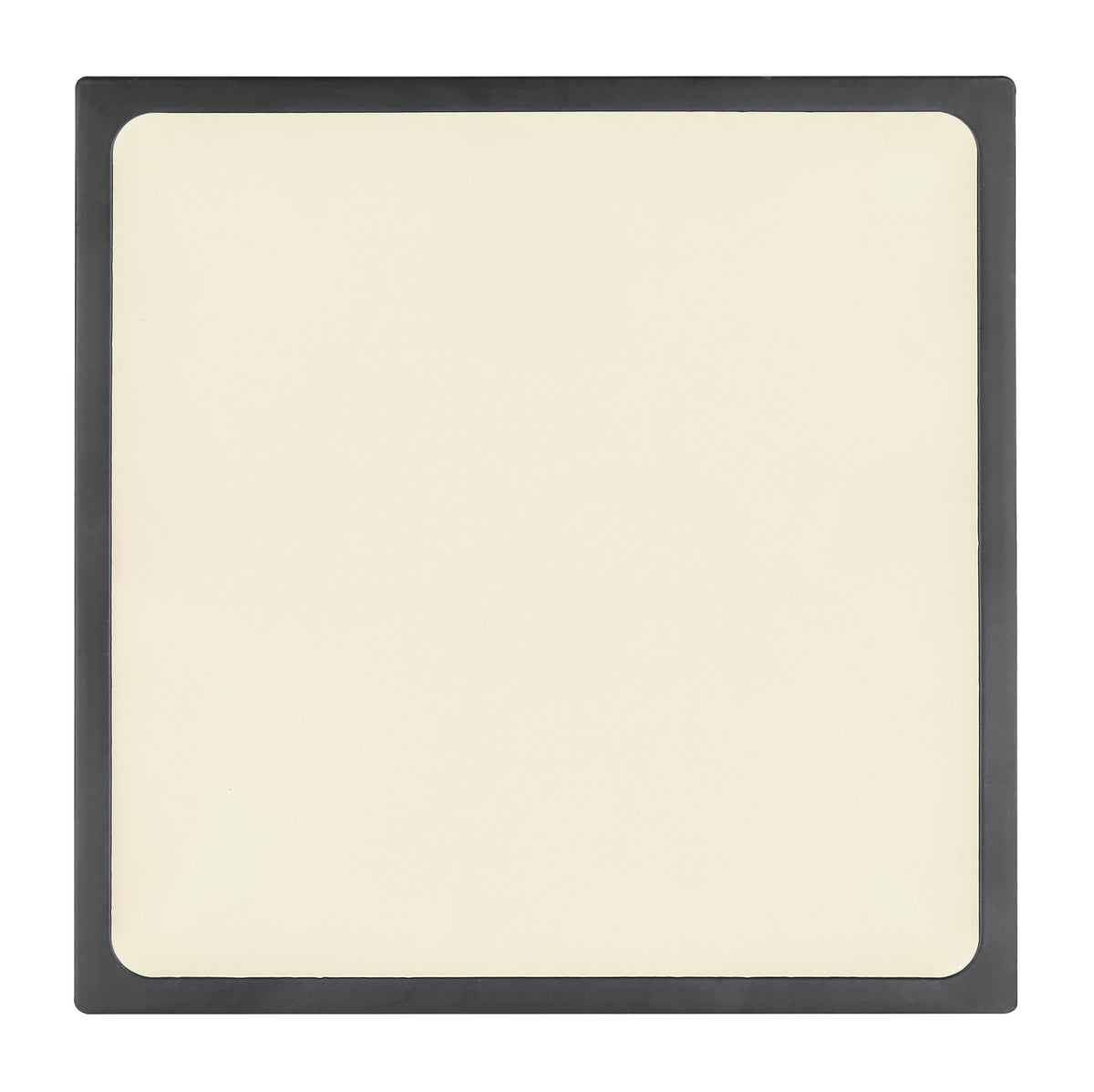 Zwarte metalen plafondlamp met opale diffuser en afgeronde hoeken – afbeelding 3