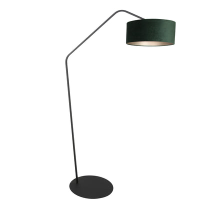 Anne Lighting ZigZag juoda lankinė grindų lempa su žaliu veliūriniu gaubtu