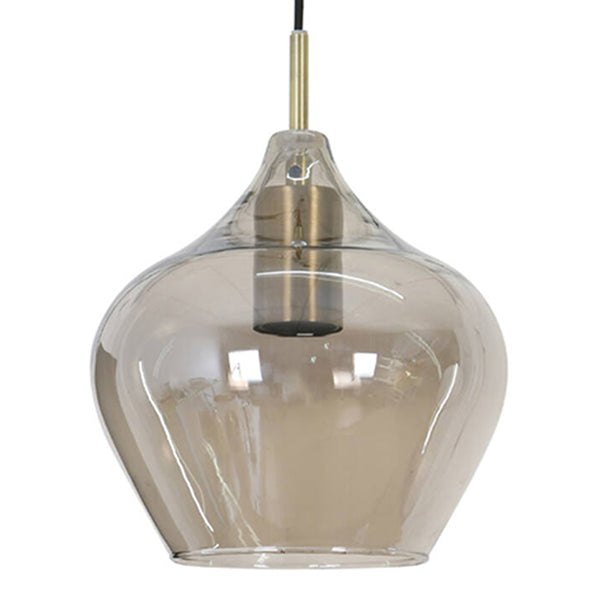 Rakel hanglamp rookglas brons/goud | Light & Living