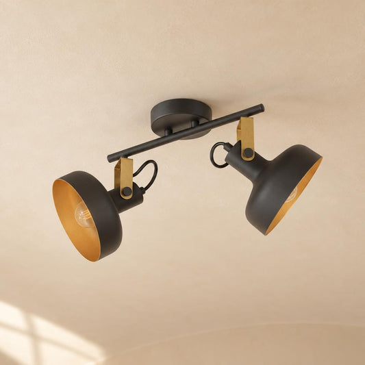 Mexlite Prato crna industrijska zidna lampa – ambijentalna fotografija