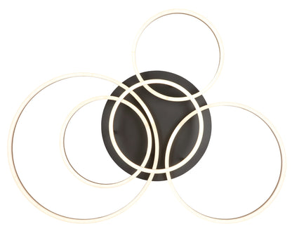Lampada a soffitto LED in alluminio nero grande e caratteristico – immagine 2