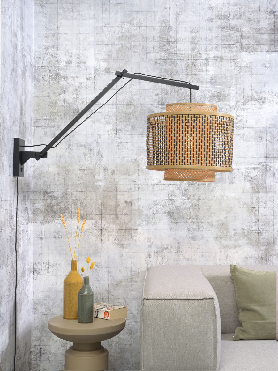 wandlamp-naturel-zwart-bamboe-knikarm-good-mojo-bhutan-variant-image1
