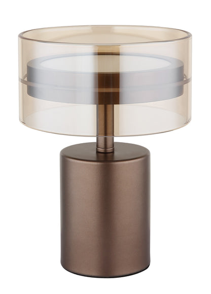 Luminária de mesa LED em vidro cor café luxuosa – imagem 1
