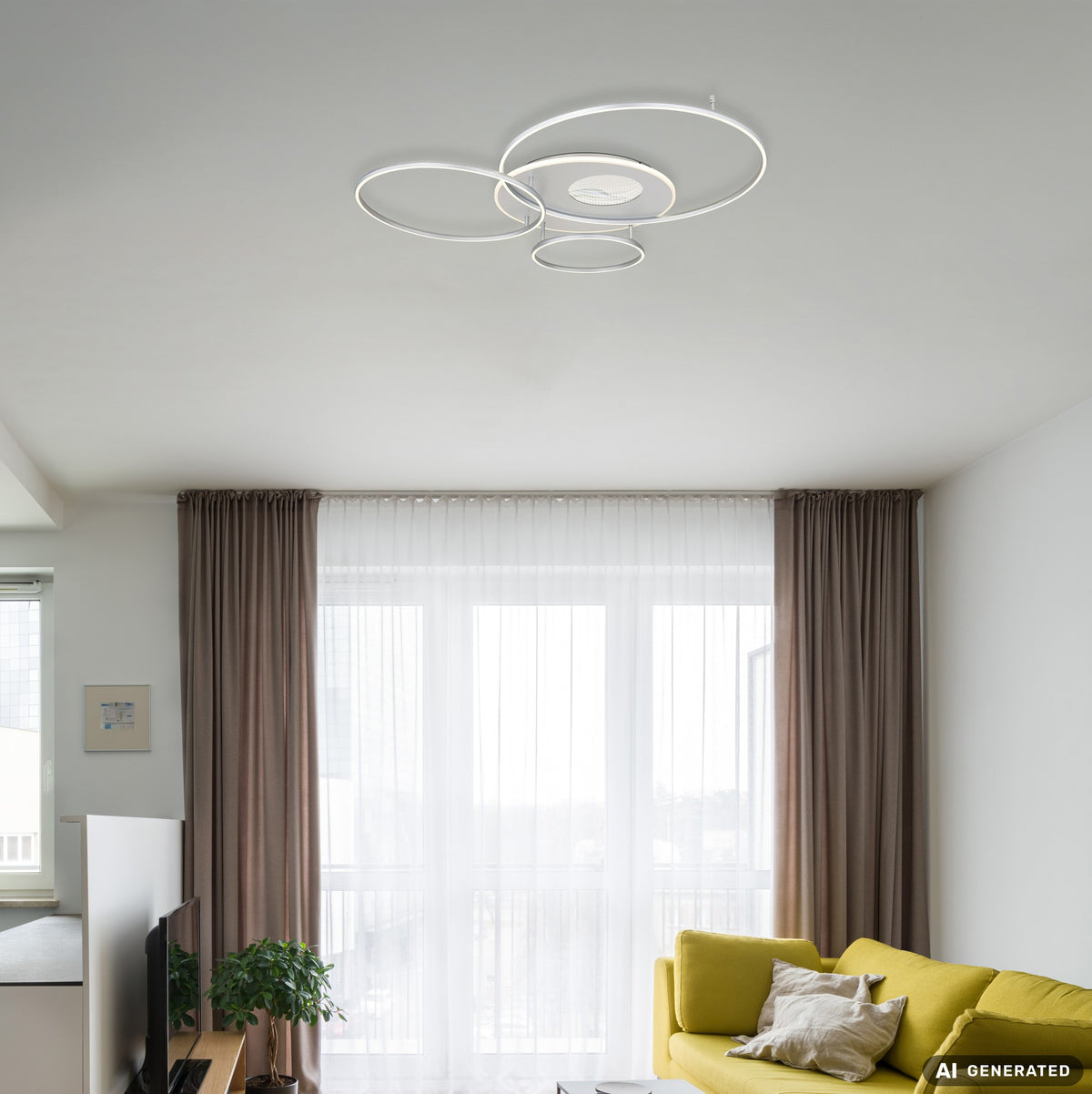 Charmerende sølvfarvet aluminium LED loftlampe – billede 9