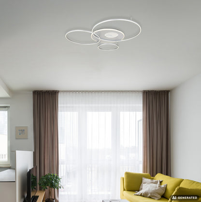 Charmerende sølvfarvet aluminium LED loftlampe – billede 9