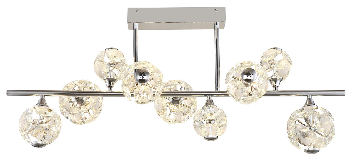 Lampada da soffitto LED in cristallo cromato elegante – immagine 2
