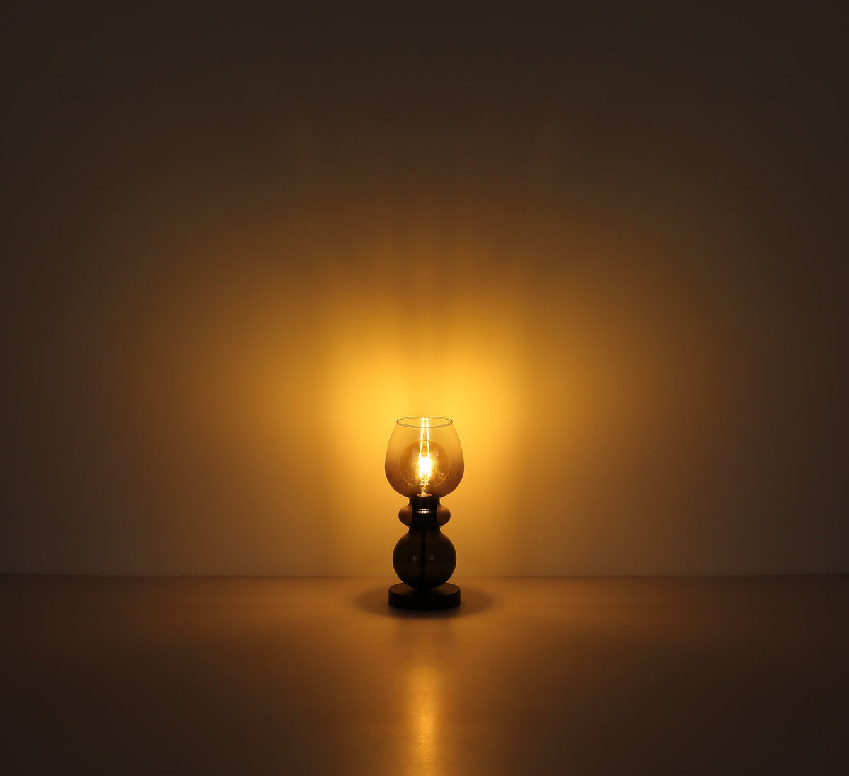 Elegantna crna staklena stolna lampa – slika 4