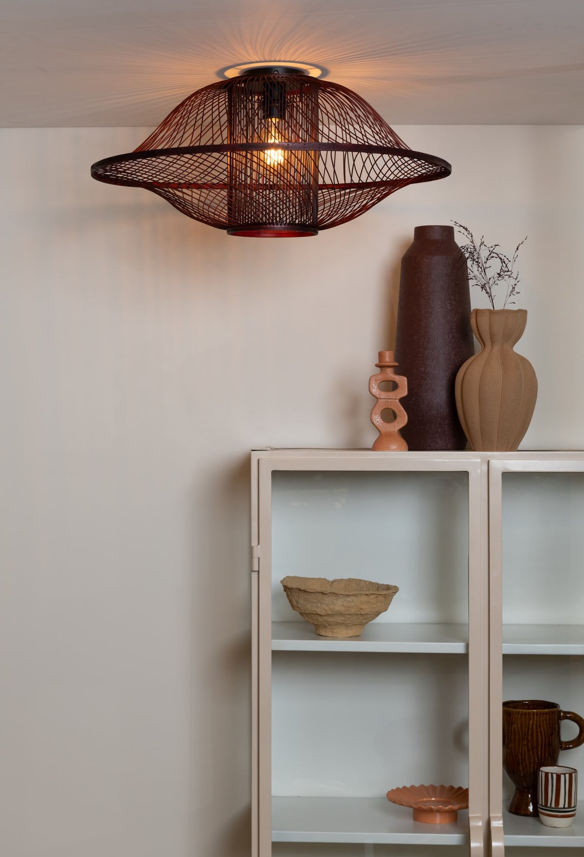 Lampada da soffitto in bambù bordeaux senza tempo GOOD&MOJO Maui – immagine 3