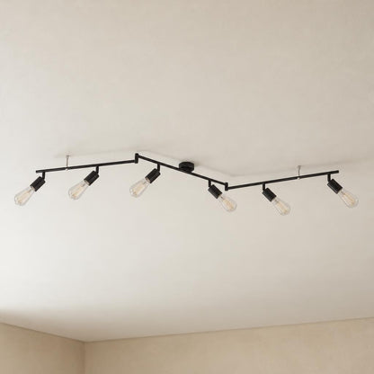 Candeeiro de teto Obolg Martha com 6 focos, preto – fotografia de ambiente