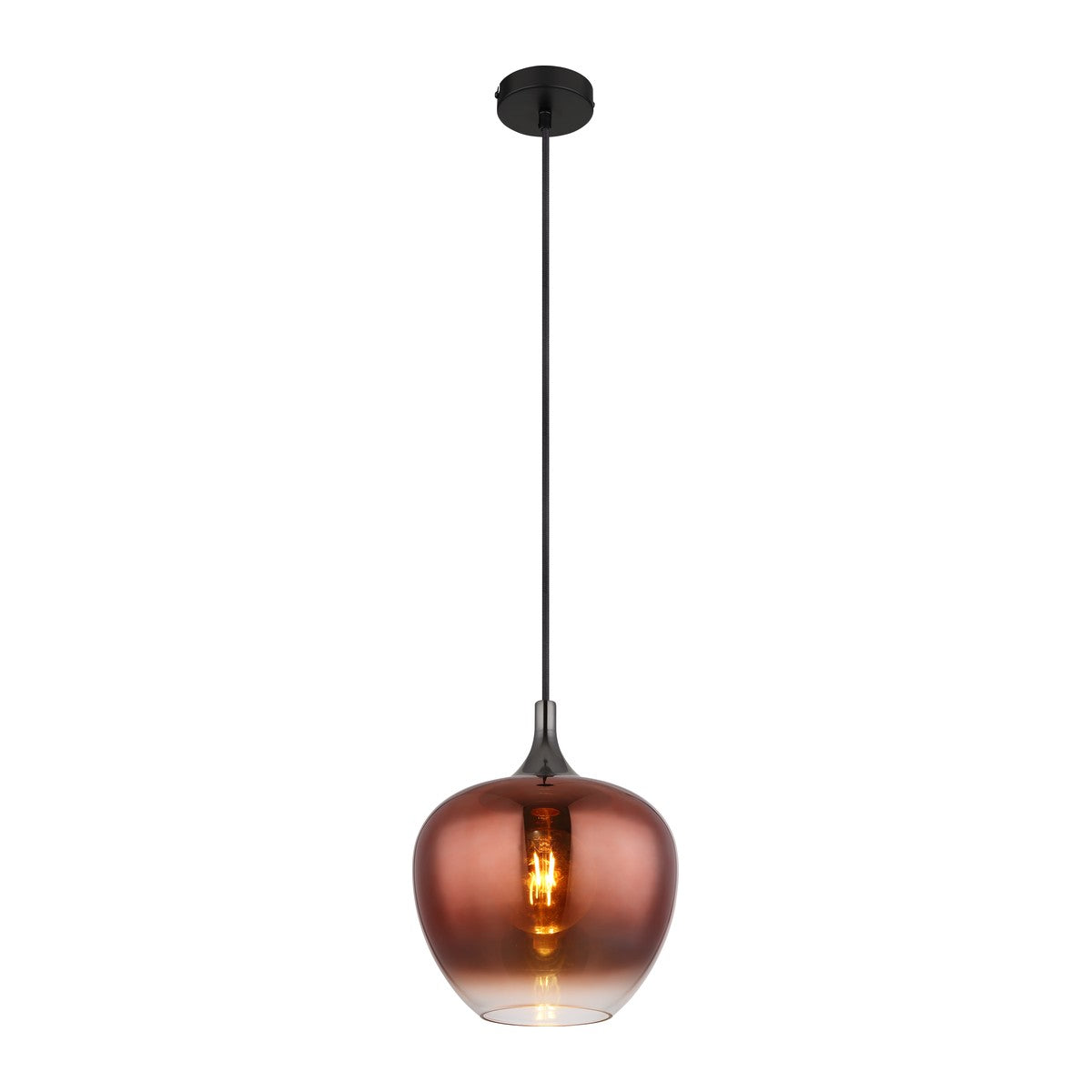 Lustre elegante de vidro negro