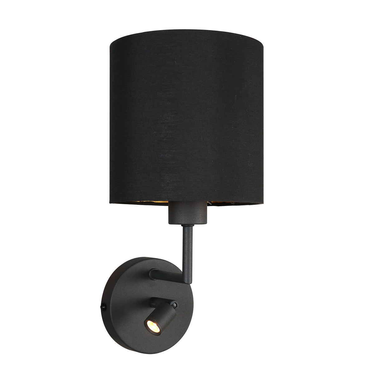 Mexlite Noor zwarte wandlamp met leeslampje
