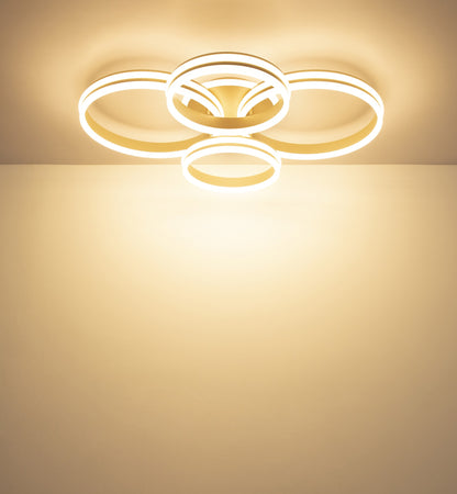 Piccola lampada a soffitto LED in metallo color sabbia – immagine 3