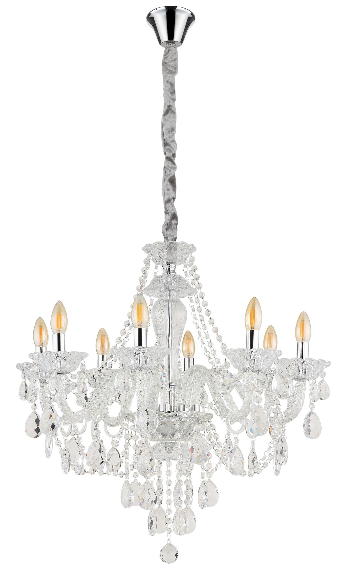 Candelabro de cristal cromado sutil – imagem 1