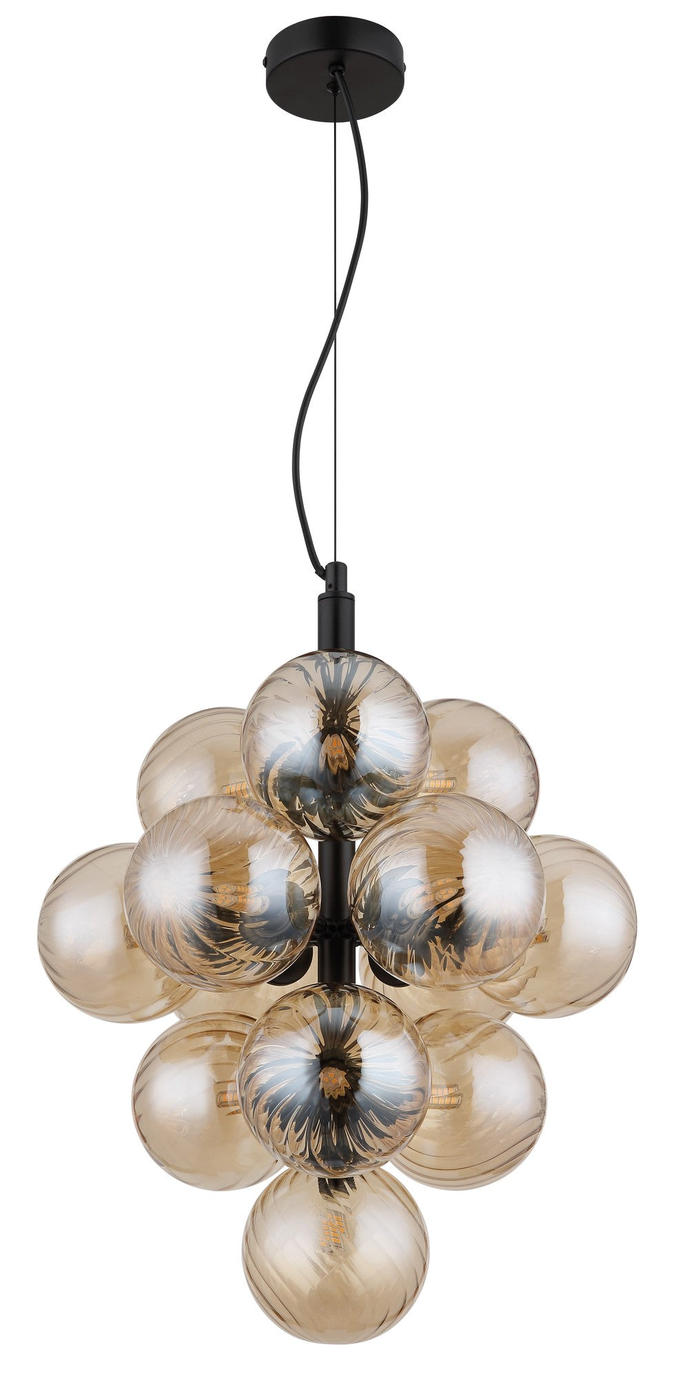 Fin svart glas 13-lamparm – bild 1