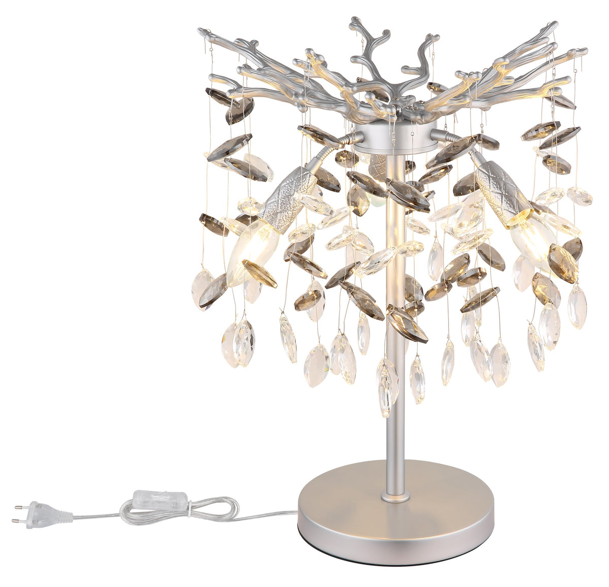 Lampada da tavolo in cristallo argentato affascinante – immagine 3