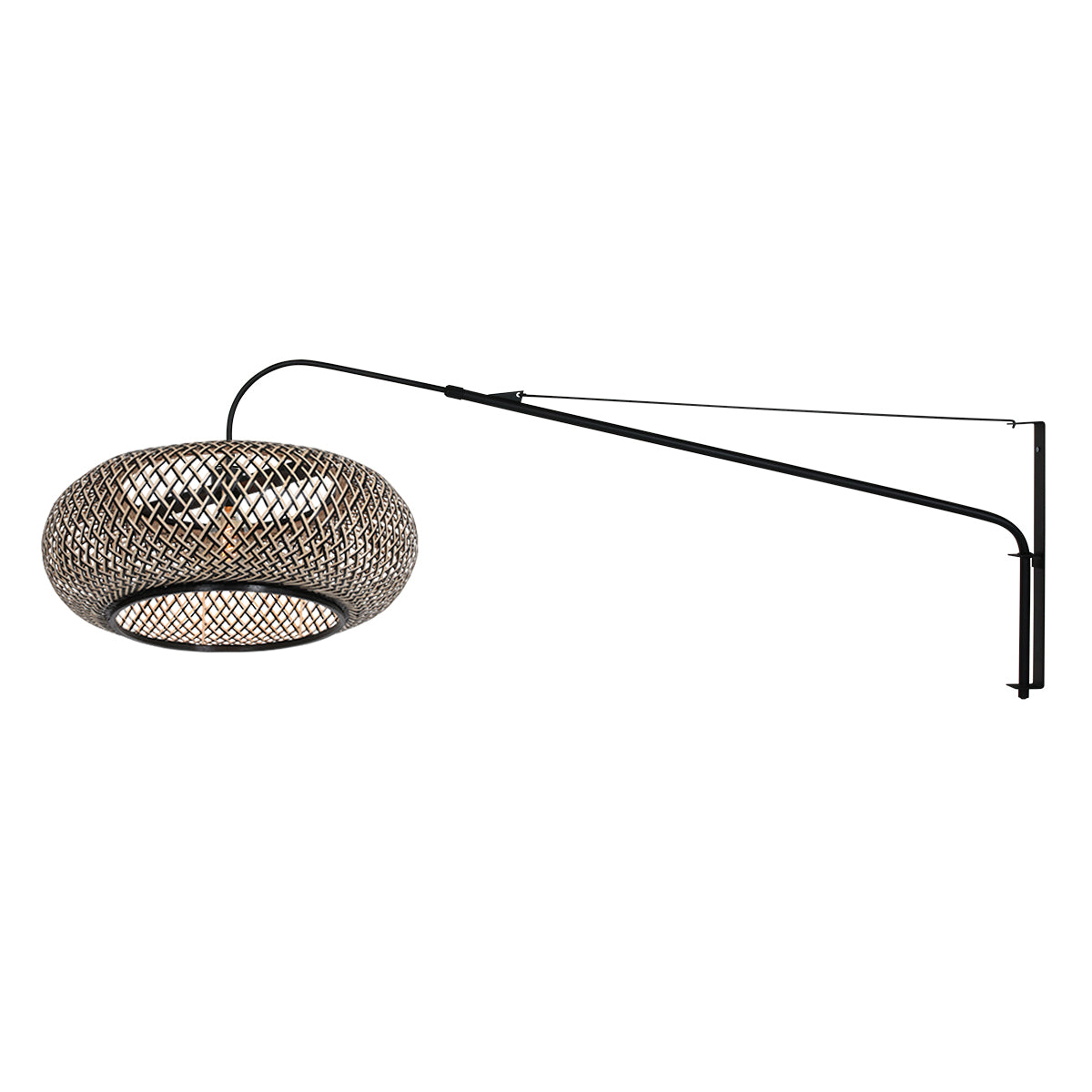 Черна стенна лампа от бамбук Steinhauer Elegant Classy – изображение 1